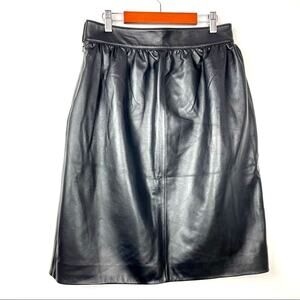 Black Lambskin Leather Skirt Tulip Med